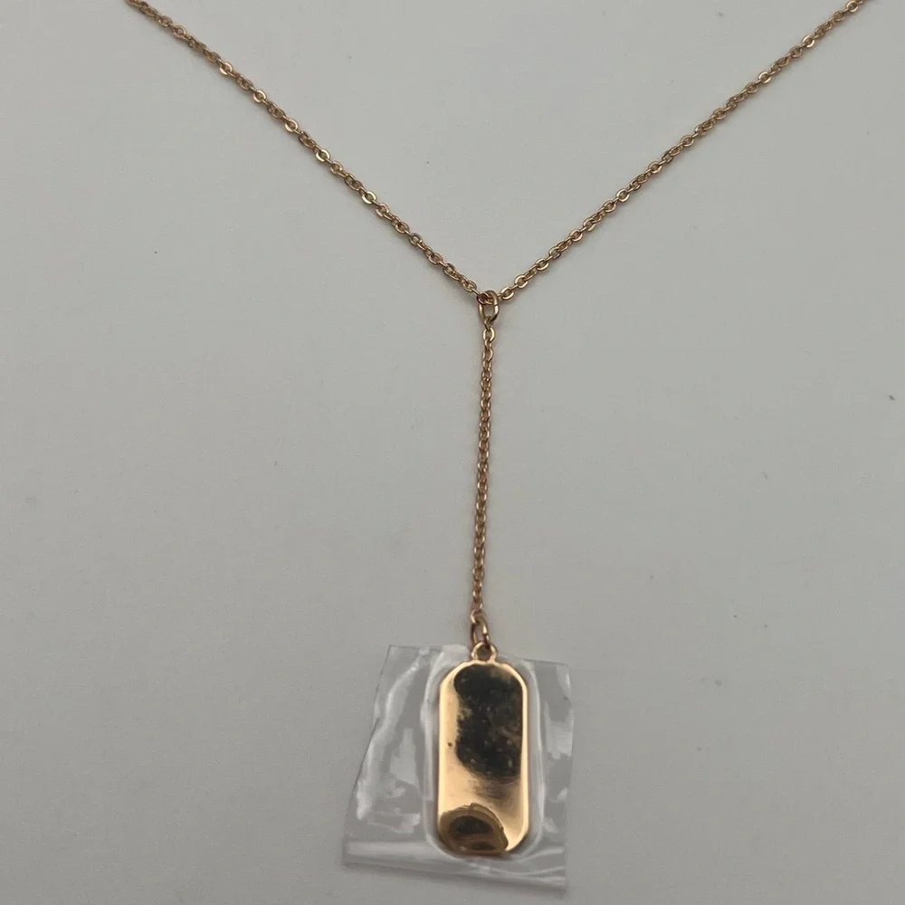 ✨ Bijoux Bar Delicates Gold Y-Chain Bar Pendant Necklace — 16” ✨